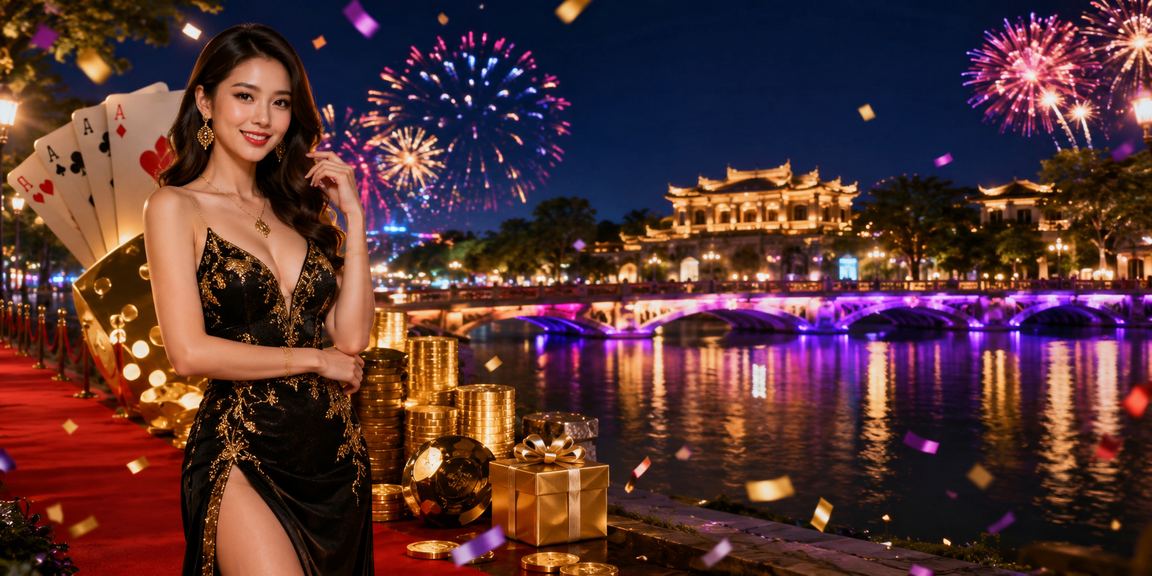 Không khí lễ hội tại Huế với người dân tham gia trò chơi bài và giải trí trực tuyến